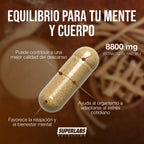 Ashwagandha 8800 mg Superlabs Nutrition 120 Cápsulas Extracto de Raíz 20:1 Suplemento Alimenticio para Estrés Relajación Energía y Bienestar General