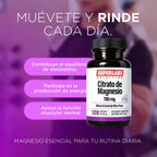 Citrato de Magnesio 325 mg Superlabs Nutrition 100 Cápsulas Suplemento Alimenticio para Función Muscular Sistema Nervioso y Equilibrio de Electrolitos
