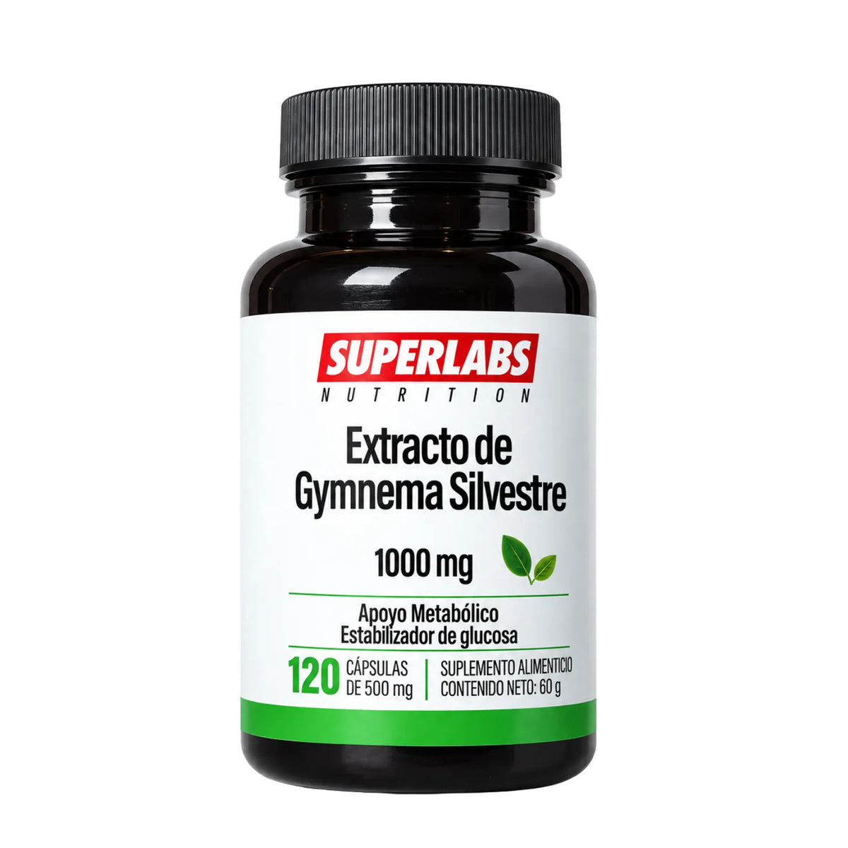 Gymnema Sylvestre 1000 mg Superlabs Nutrition 120 Cápsulas Suplemento Alimenticio para Apoyo Metabólico y Mantenimiento de Niveles Saludables de Glucosa
