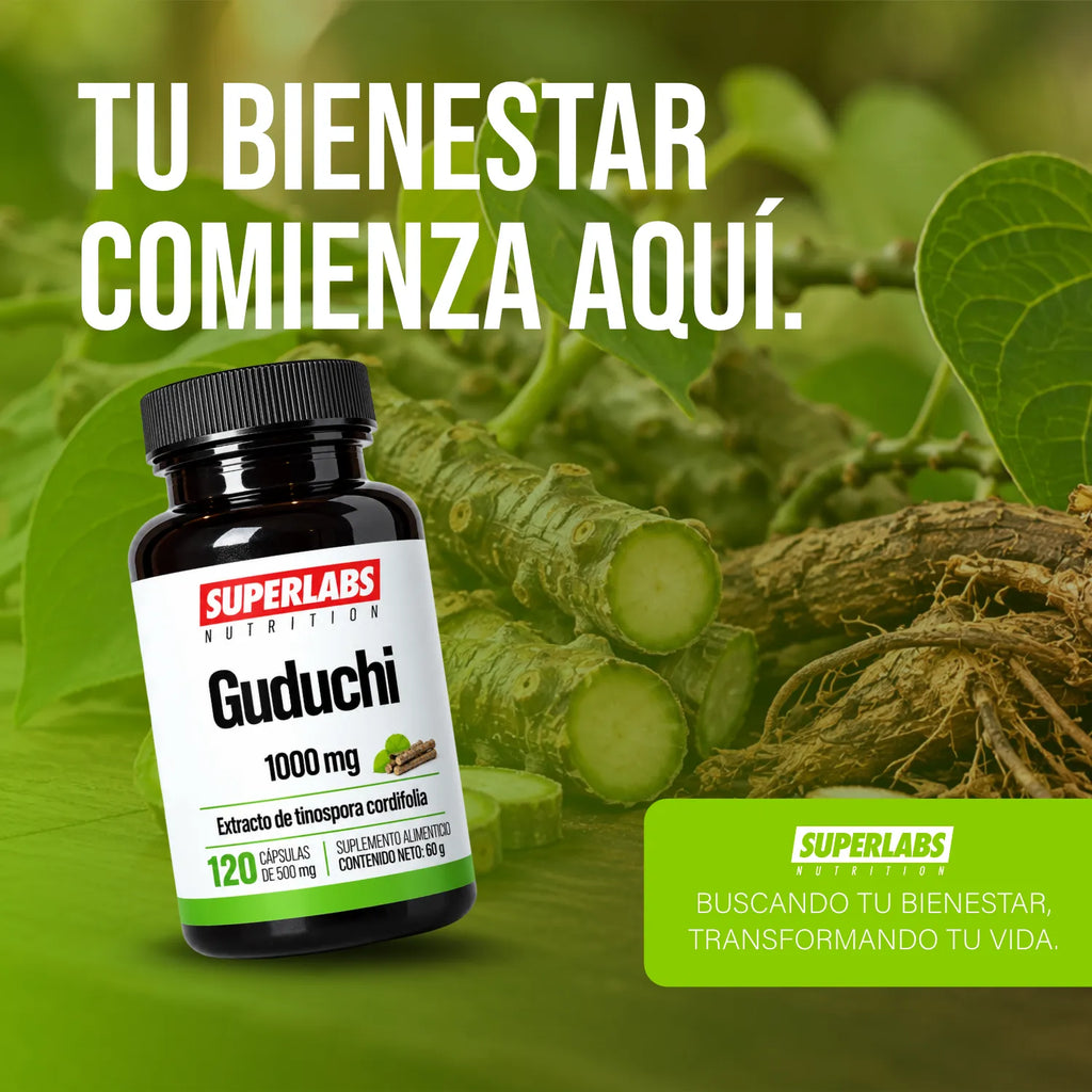 Guduchi 1000 mg Superlabs Nutrition 129 Cápsulas Suplemento Alimenticio con Antioxidantes para Apoyo al Sistema Inmune Vitalidad y Bienestar General