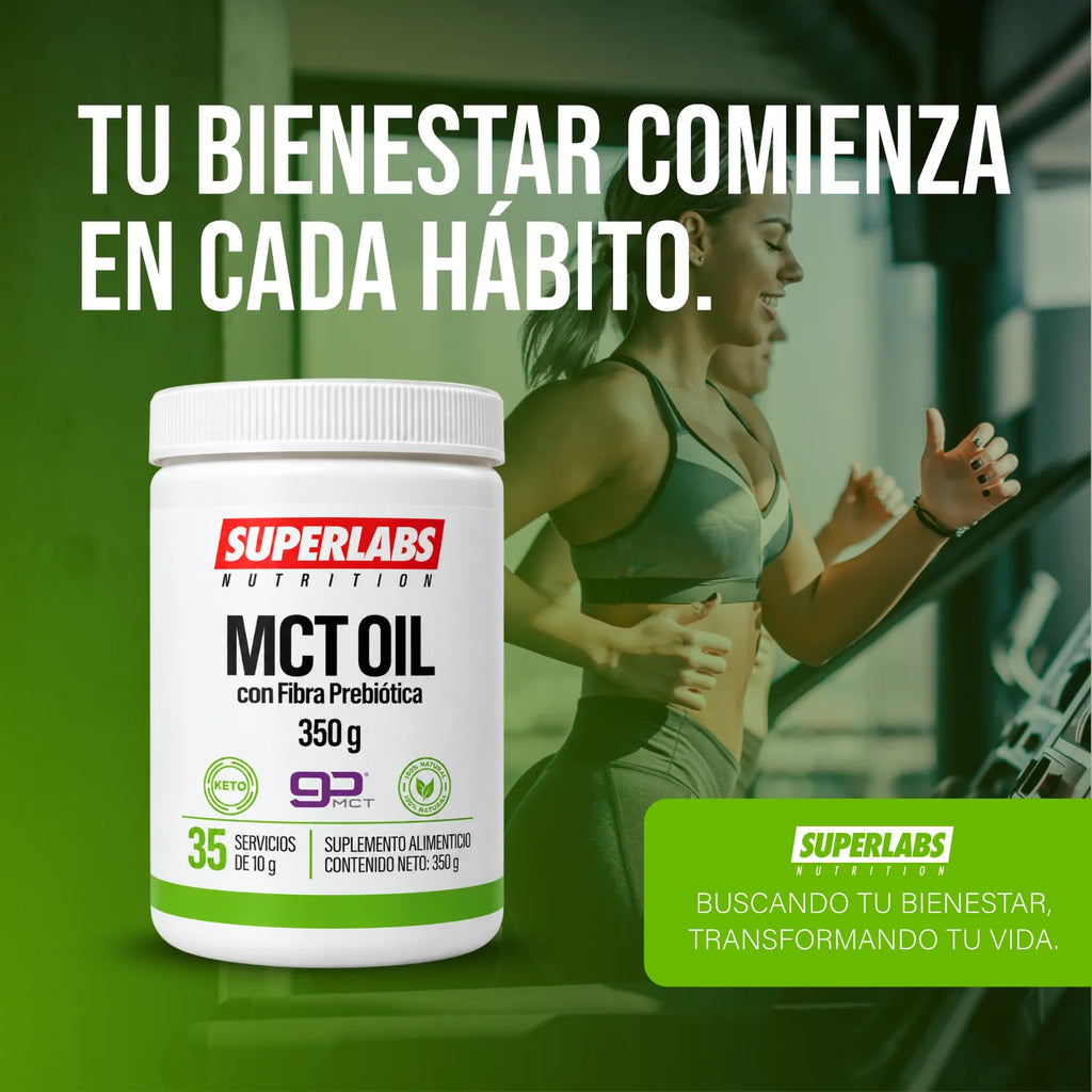 MCT Oil 350 g Superlabs Nutrition Aceite de Triglicéridos de Cadena Media Suplemento Alimenticio Fuente de Energía Rápida para Rendimiento y Dieta Keto