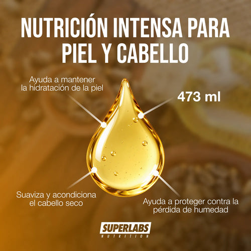 Aceite de Ricino 473 ml Superlabs Nutrition Castor Oil Aceite Natural para Cabello Pestañas Cejas Piel y Cuidado Corporal