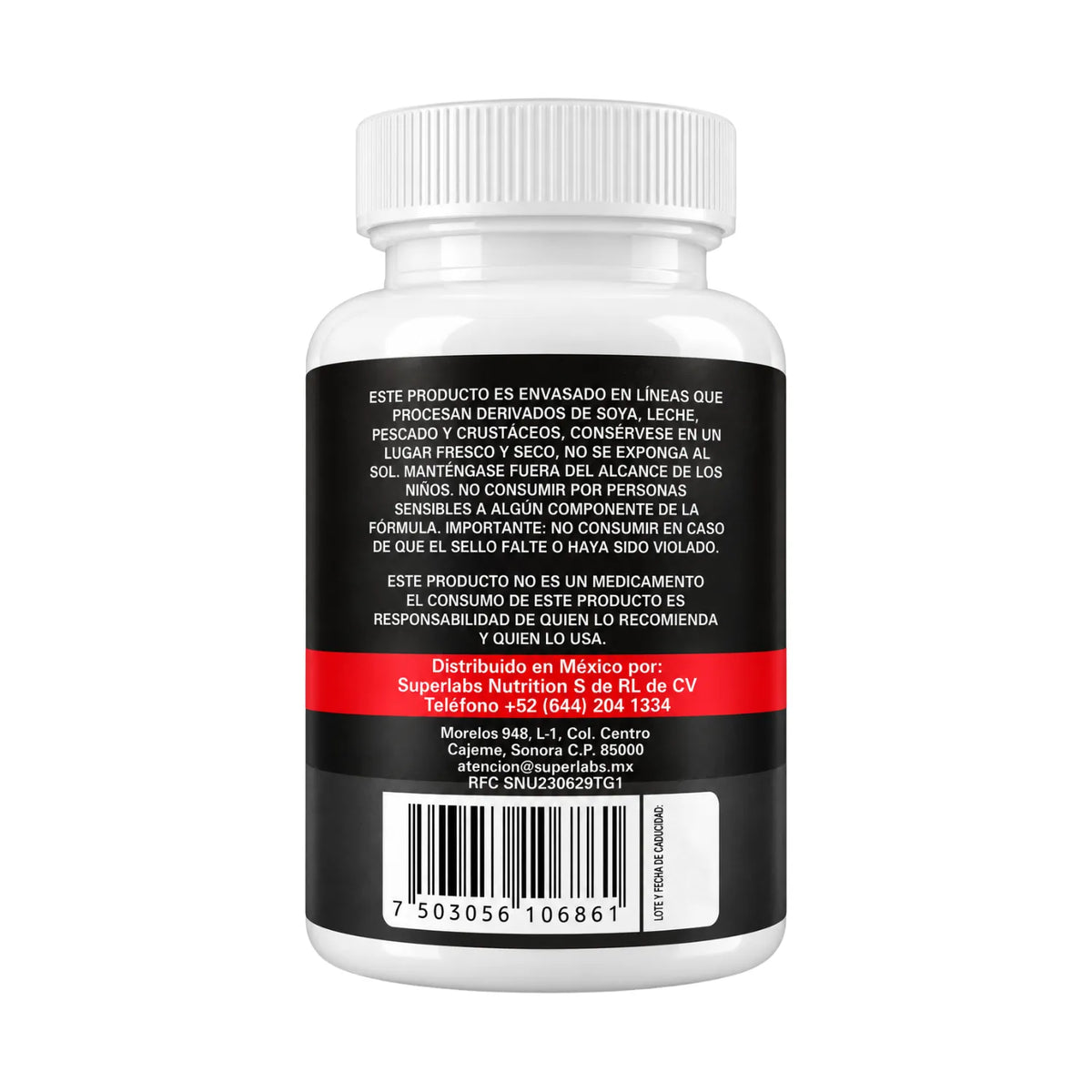 SUPERVITS ERONEX BLACK, FRASCO CON 60 CÁPSULAS DE 500 MG