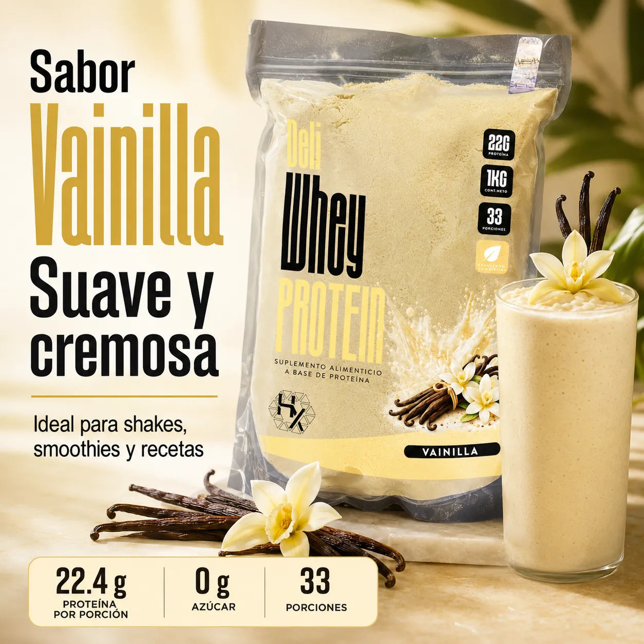 Holix Lab Whey Protein Deli 22g Proteína 1 Kg  Savor Vainilla