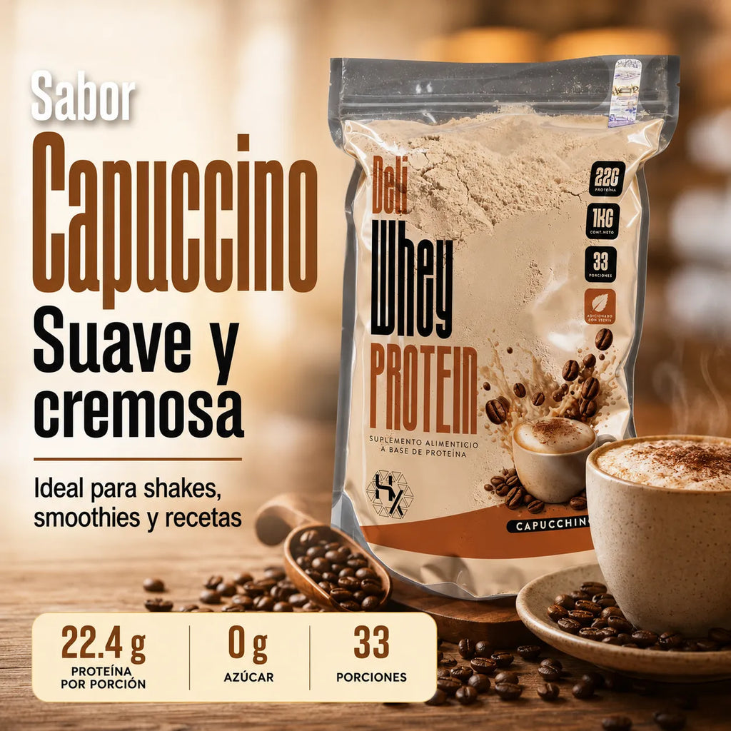 Holix Lab Whey Protein Deli 22g Proteína 1 Kg Sabor Capuccino