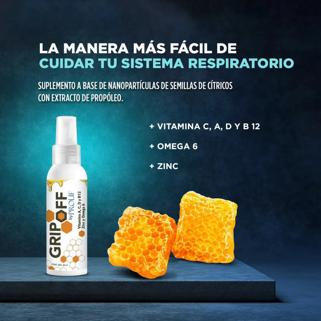 Prolif grip off nanopartículas de semillas de cítricos con extracto de propóleo frasco atomizador 60 ml