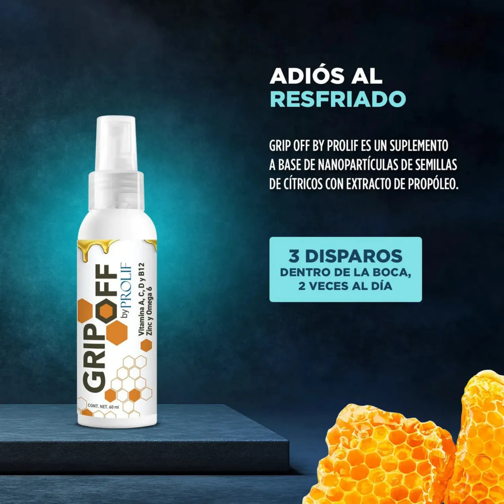 Prolif grip off nanopartículas de semillas de cítricos con extracto de propóleo frasco atomizador 60 ml