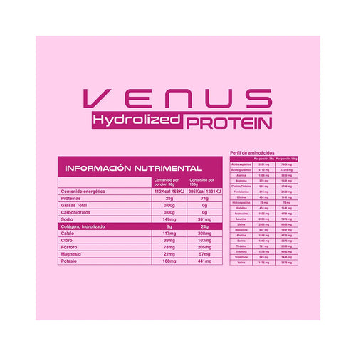 BE Venus 100% Proteina Whey Isolate 1 Kg 52 Serv Malteada de fresa