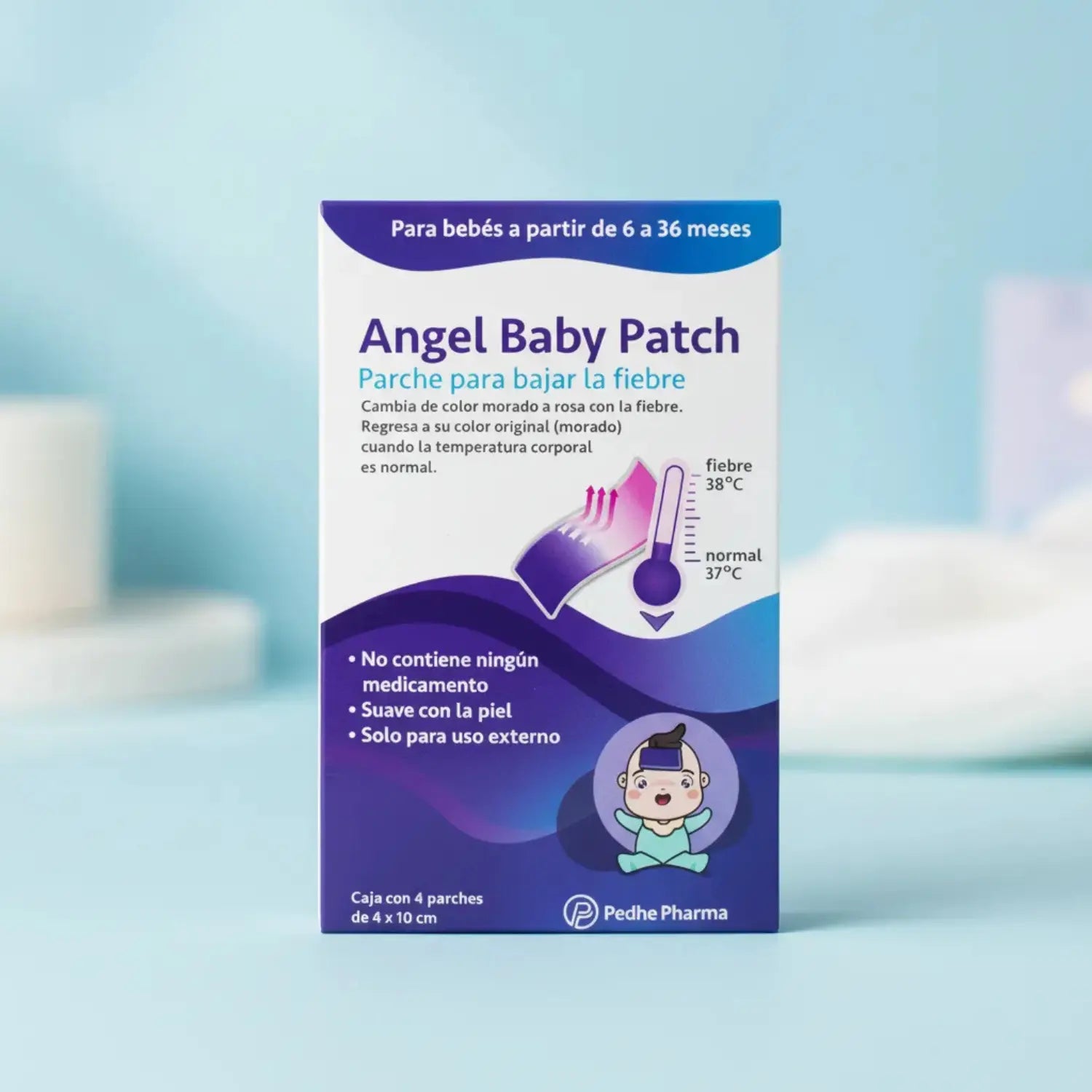 Pedhe Pharma Angel Kids Patch caja con 4 parches de 4x10 cm