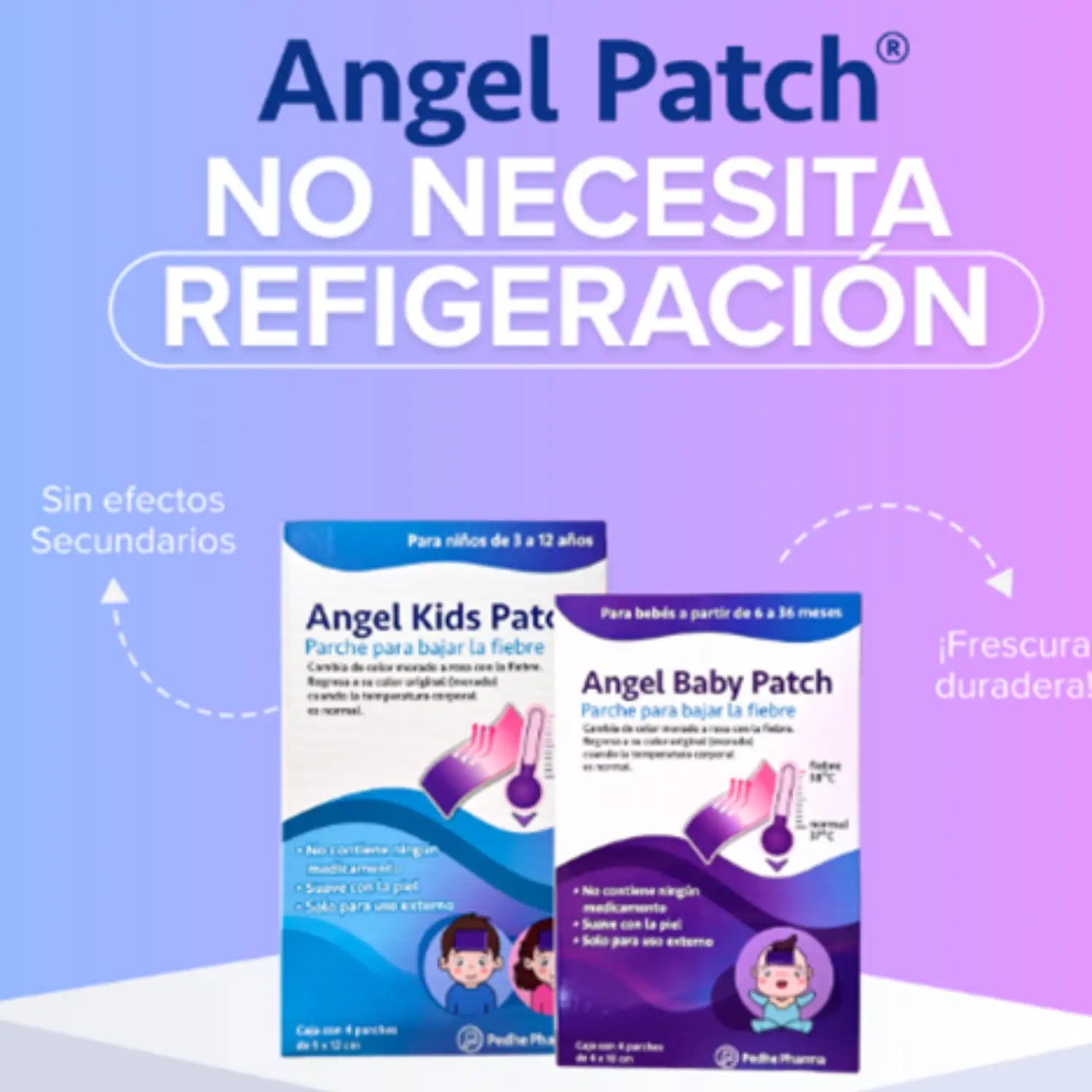 Pedhe Pharma Angel Kids Patch caja con 4 parches de 4x10 cm
