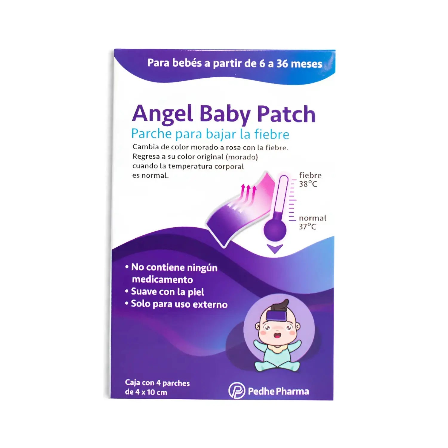 Pedhe Pharma Angel Kids Patch caja con 4 parches de 4x10 cm