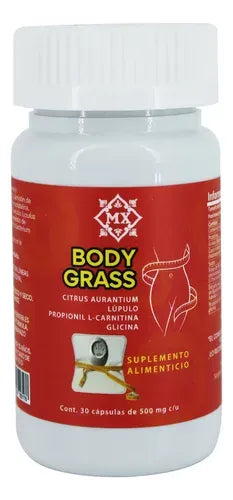 Natural Health Bodygrass | 30 Cápsulas de 500 mg | Fórmula Herbal | Bienestar y Nutrición | Suplemento Alimenticio