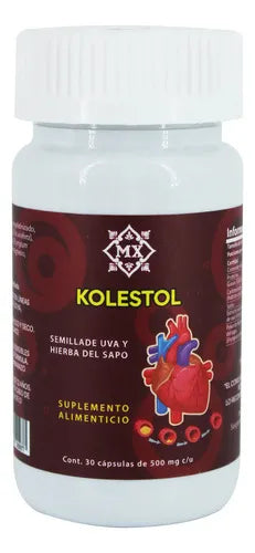 Natural Health Kolestol | Semilla de Uva | 30 Cápsulas de 500 mg | Antioxidantes Naturales | Suplemento Alimenticio
