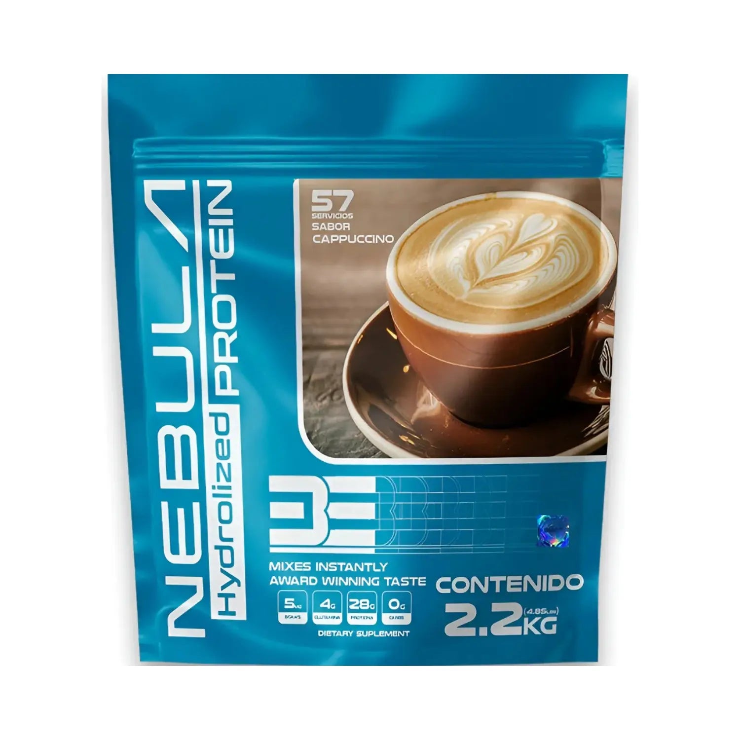 BE Nebula 100% Proteina Whey Isolate 2.2 kg 57 Servicios sabor  cappuccino