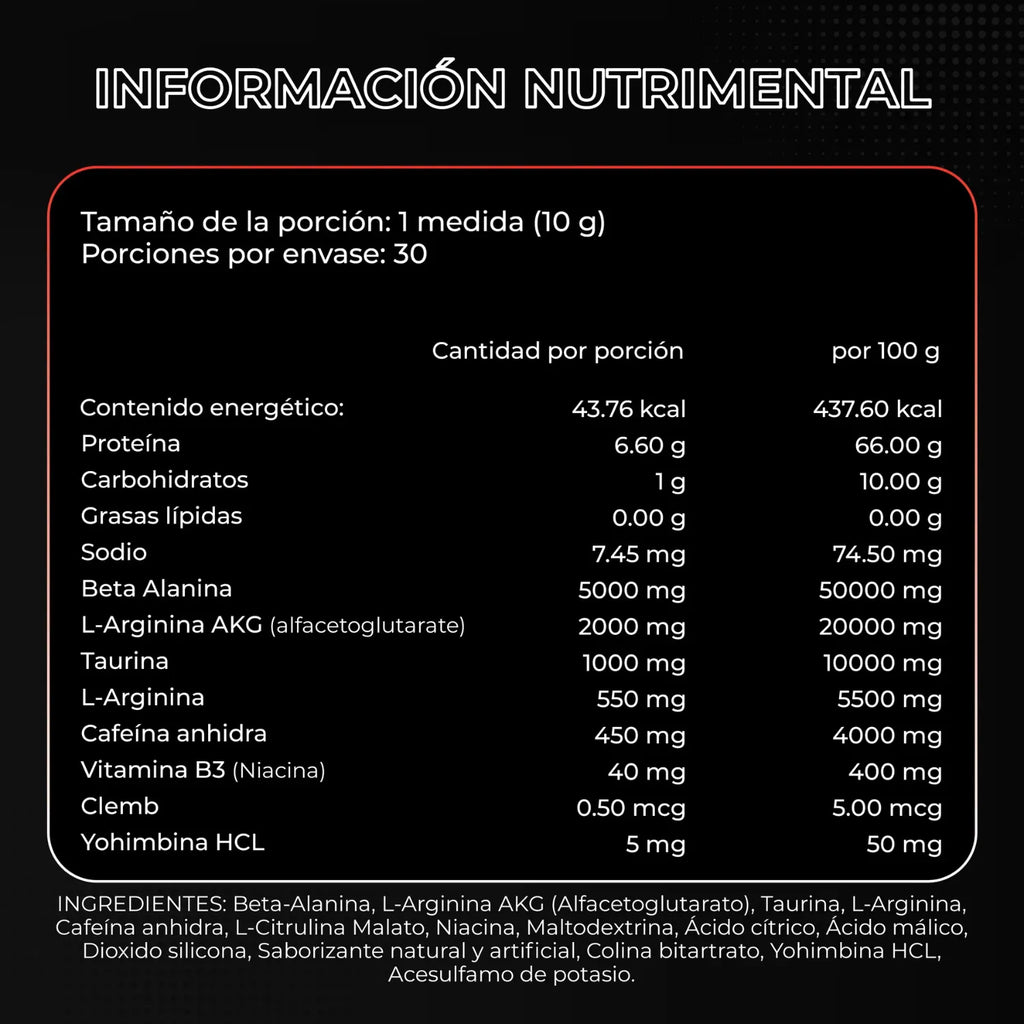 Dark Matter Preentrenador Workout Hiroshima + Clemb Oxido 30 Servicios Sabor Uva