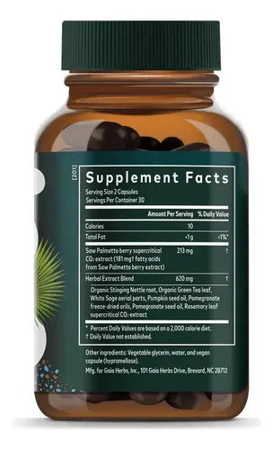 GAIA HERBS | Prostate Health con Saw Palmetto y Ortiga | 60 Cápsulas Veganas | Apoyo a la Salud Prostática y Bienestar Urinario