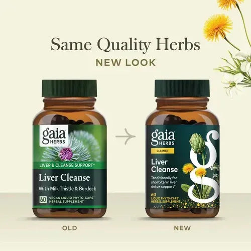 GAIA HERBS | Liver Cleanse con Cardo Mariano, Cúrcuma y Diente de León | 60 Cápsulas Veganas | Apoyo a la Salud Hepática y Bienestar Digestivo