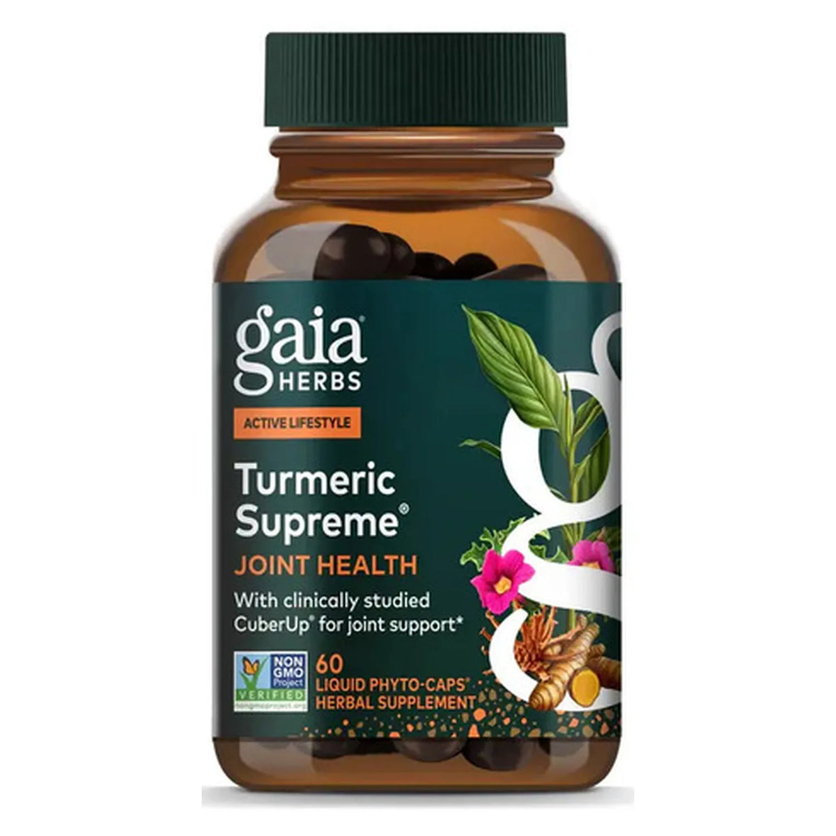 GAIA HERBS | Turmeric Supreme Joint Health Cúrcuma Suprema Articular | 60 Cápsulas Veganas | Apoyo a las Articulaciones y Movilidad