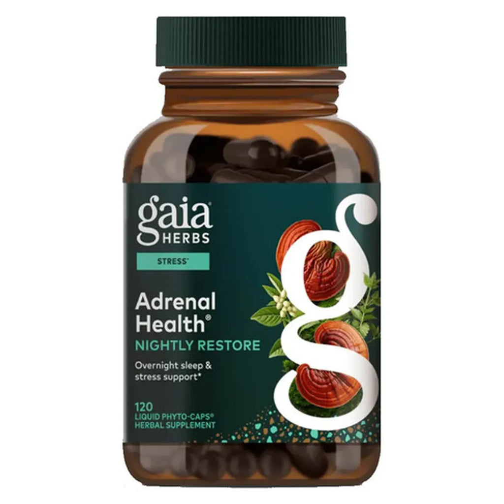 GAIA HERBS | Adrenal Health Daily Support con Rhodiola y Ashwagandha | 120 Cápsulas Veganas | Apoyo al Estrés, Energía y Bienestar Mental