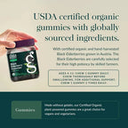 GAIA HERBS | GaiaKids Black Elderberry Gomitas de Saúco Negro Orgánico 429 mg | 40 Gomitas Veganas | Apoyo Inmunológico Infantil y Antioxidantes