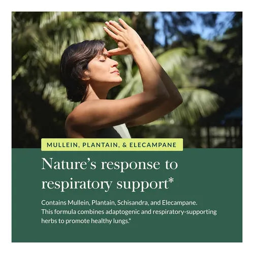 GAIA HERBS | Mighty Lungs Apoyo Pulmonar con Gordolobo y Llantén | 60 Fitocápsulas Veganas | Bienestar Respiratorio y Pulmonar