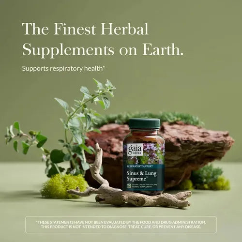 GAIA HERBS | Sinus & Lung Supreme con Orégano y Andrographis | 60 Fitocápsulas Veganas | Apoyo Respiratorio y Bienestar de los Senos Paranasales