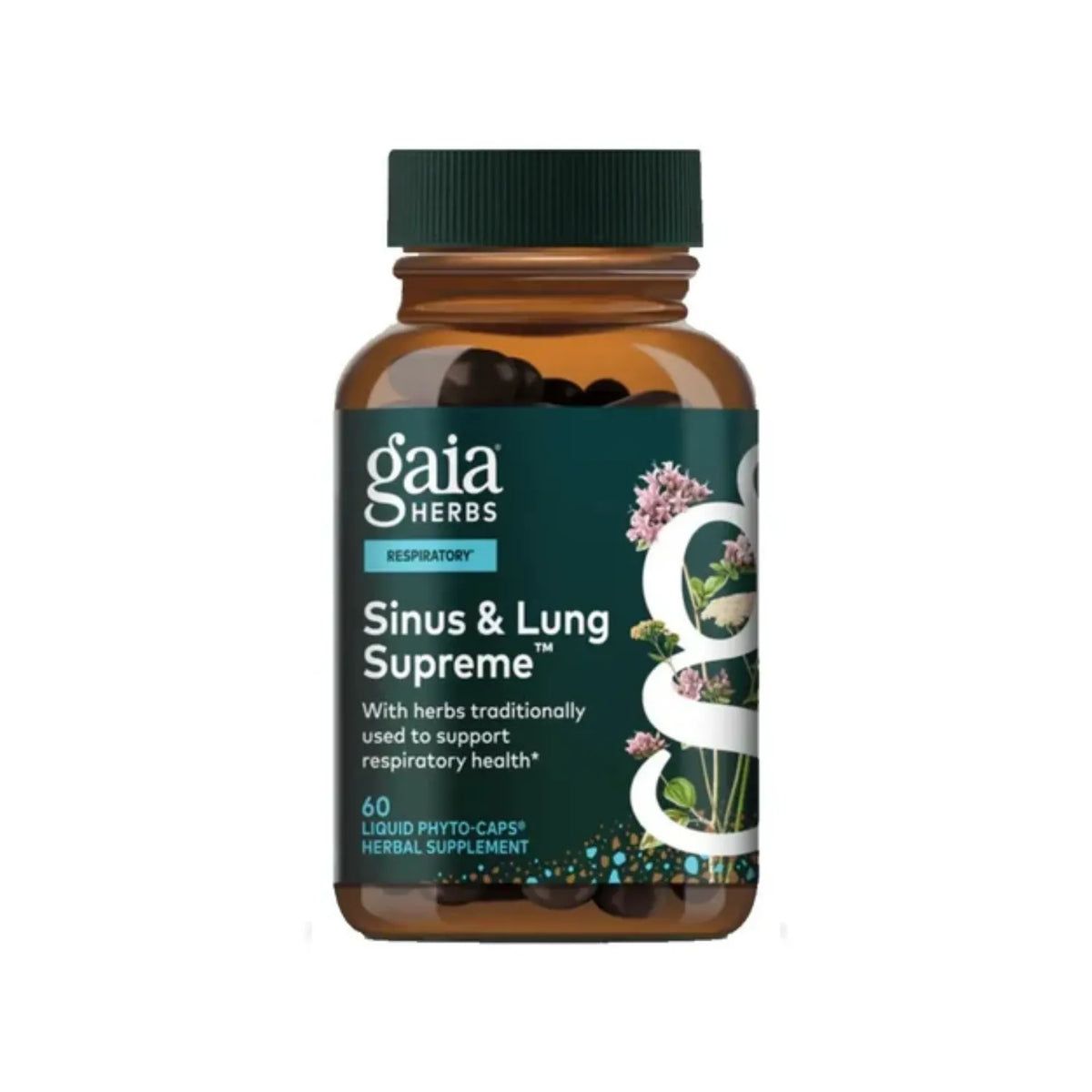 GAIA HERBS | Sinus & Lung Supreme con Orégano y Andrographis | 60 Fitocápsulas Veganas | Apoyo Respiratorio y Bienestar de los Senos Paranasales
