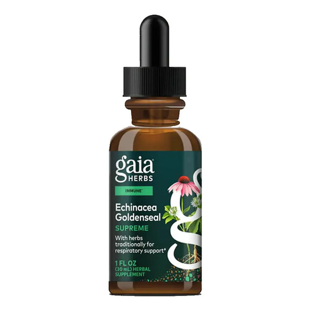 GAIA HERBS | Echinacea Goldenseal Supreme con Equinácea y Sello de Oro | 30 ml | Apoyo al Sistema Inmunológico y Bienestar Respiratorio