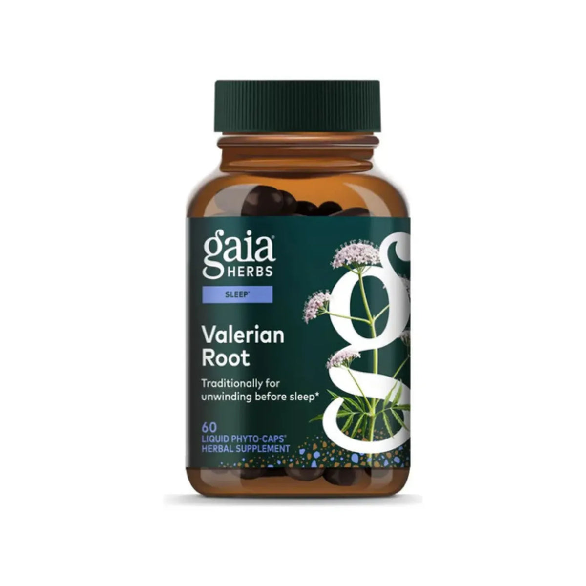 GAIA HERBS | Valerian Root Raíz de Valeriana Orgánica | 60 Fitocápsulas Veganas | Apoyo al Sueño, Relajación y Descanso Nocturno