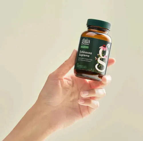 GAIA HERBS | Echinacea Supreme con Equinácea Orgánica | 60 Fitocápsulas Veganas | Apoyo al Sistema Inmunológico y Defensas Naturales