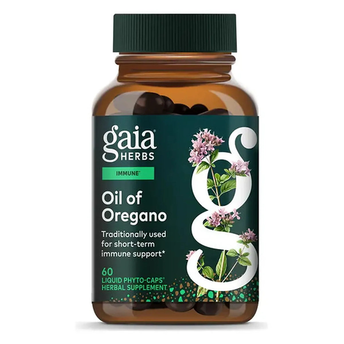 GAIA HERBS | Oil of Oregano Aceite de Orégano 230 mg | 60 Fitocápsulas Veganas | Apoyo al Sistema Inmunológico y Bienestar Digestivo