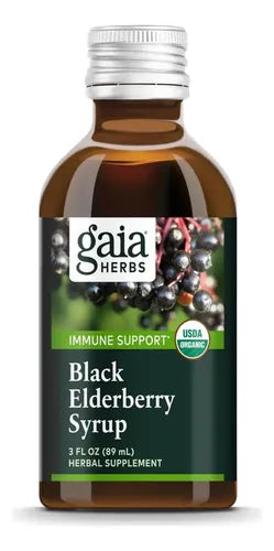 Gaia Herbs Black Elderberry | Saúco Negro Orgánico | 89 ml | Apoyo Inmunológico y Protección Antioxidante | Suplemento Alimenticio