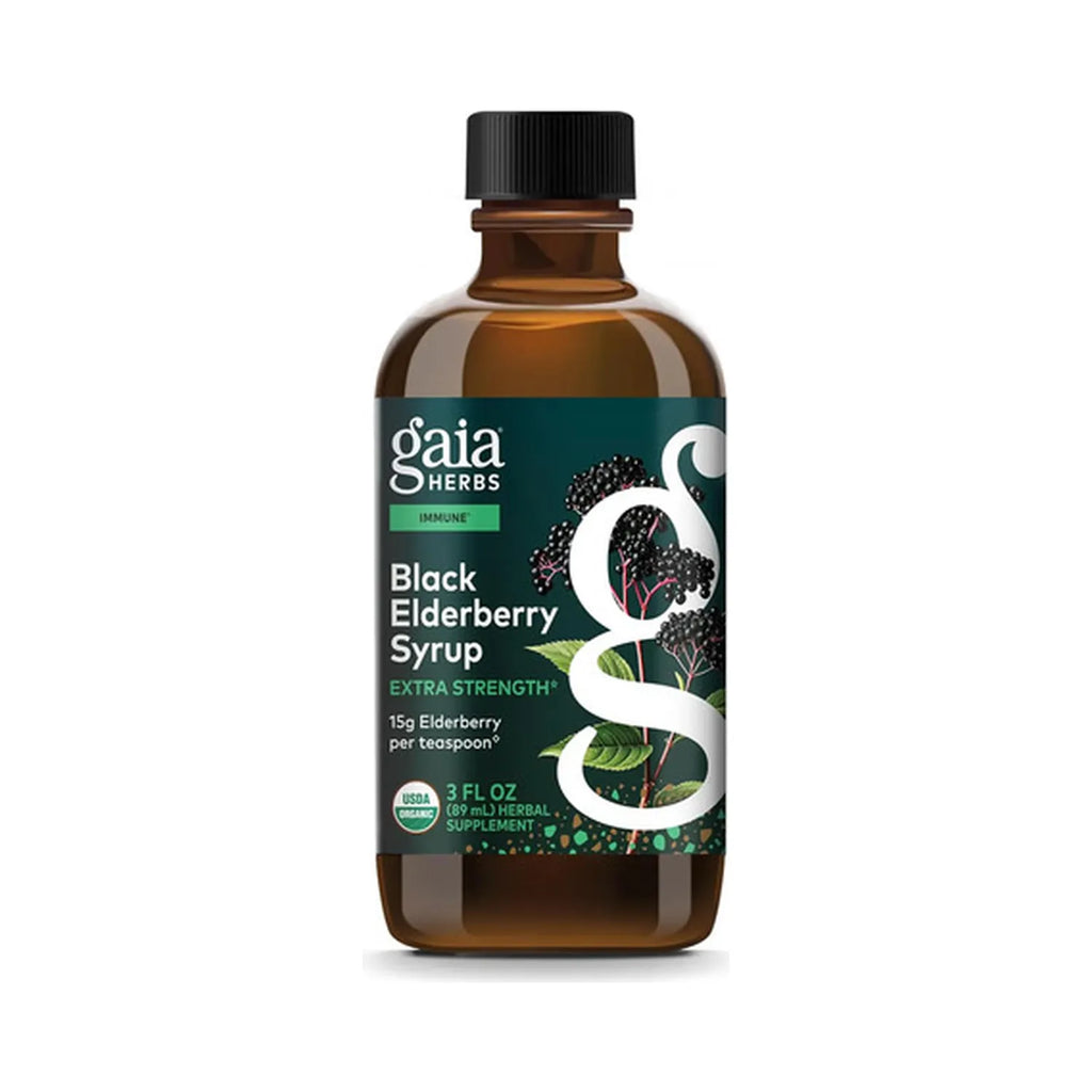 Gaia Herbs Black Elderberry | Saúco Negro Orgánico | 89 ml | Apoyo Inmunológico y Protección Antioxidante | Suplemento Alimenticio