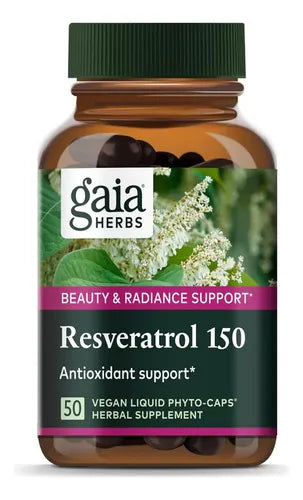 Gaia Herbs Resveratrol 150 | 50 Cápsulas Vegetales | Antioxidantes Naturales | Bienestar Cardiovascular | Suplemento Alimenticio