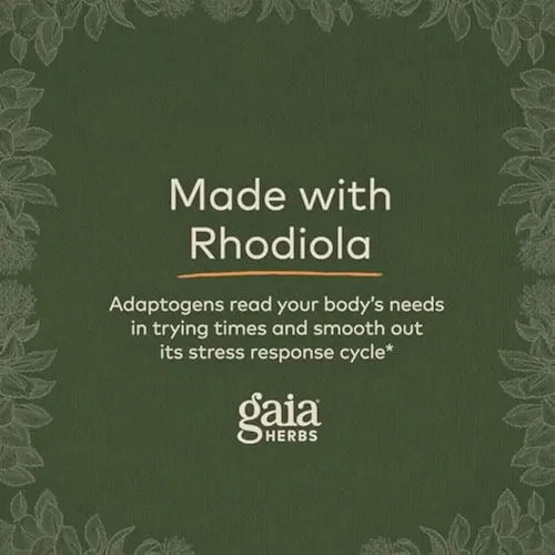 GAIA HERBS | Adrenal Health Daily Support con Rhodiola y Ashwagandha | 120 Fitocápsulas Veganas | Apoyo al Estrés, Energía y Bienestar General