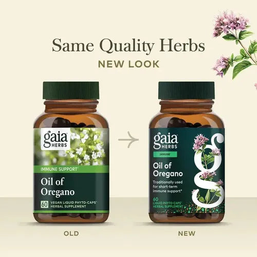 GAIA HERBS | Oil of Oregano Aceite de Orégano 230 mg | 120 Fitocápsulas Veganas | Apoyo Inmunológico y Antioxidante