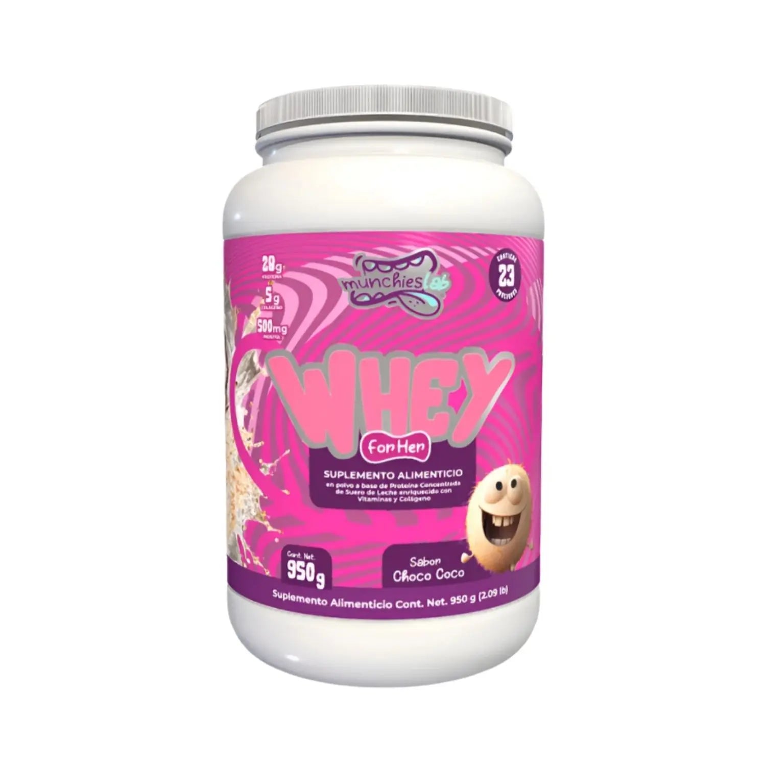 Munchieslab Proteina Whey Para Mujer 23 Porciones Sfn Choco-Choco