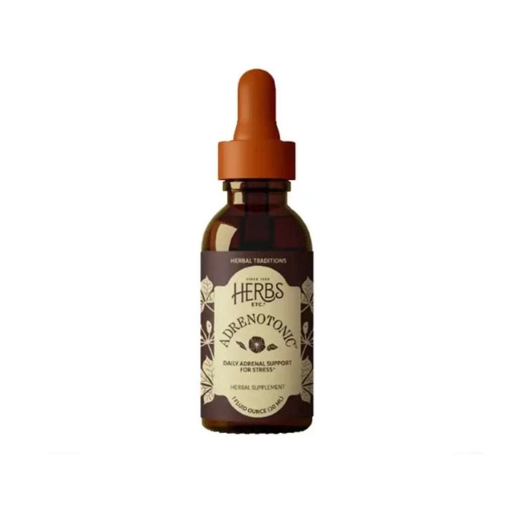 HERBS ETC. | Adrenotonic Tónico Herbal con Ginseng y Eleutero | 30 ml (1 oz) | Apoyo Suprarrenal, Energía y Bienestar ante el Estrés