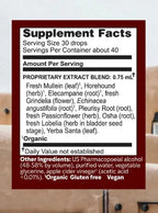 HERBS ETC. | Lung Tonic Tónico Pulmonar con Gordolobo, Osha y Equinácea | 30 ml (1 oz) | Apoyo Respiratorio y Bienestar Pulmonar