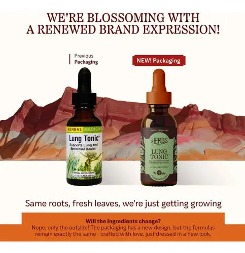 HERBS ETC. | Lung Tonic Tónico Pulmonar con Gordolobo, Osha y Equinácea | 30 ml (1 oz) | Apoyo Respiratorio y Bienestar Pulmonar