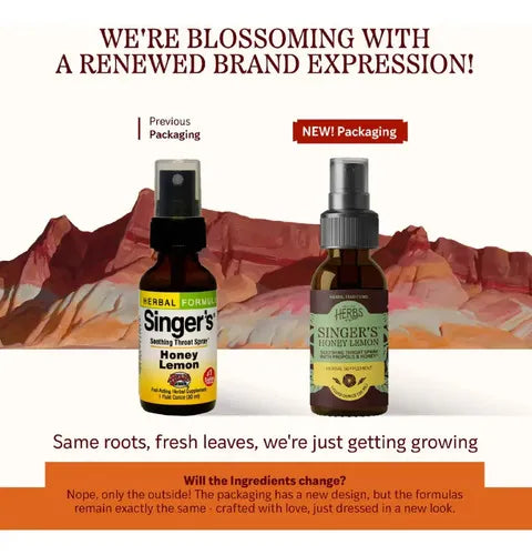 Herbs Etc. Singer's Saving Grace Honey Lemon | Spray Herbal 30 ml | Miel y Limón | Cuidado de la Voz y Garganta | Suplemento Alimenticio