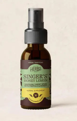 Herbs Etc. Singer's Saving Grace Honey Lemon | Spray Herbal 30 ml | Miel y Limón | Cuidado de la Voz y Garganta | Suplemento Alimenticio