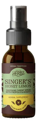 Herbs Etc. Singer's Saving Grace Honey Lemon | Spray Herbal 30 ml | Miel y Limón | Cuidado de la Voz y Garganta | Suplemento Alimenticio
