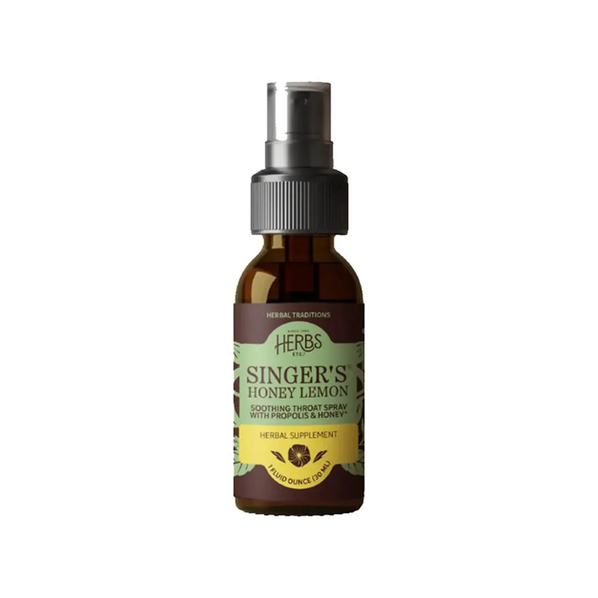 Herbs Etc. Singer's Saving Grace Honey Lemon | Spray Herbal 30 ml | Miel y Limón | Cuidado de la Voz y Garganta | Suplemento Alimenticio