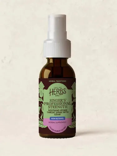Herbs Etc. Singer's Saving Grace | Spray Herbal para Garganta | Sin Alcohol | 30 ml | Cuidado de la Voz | Suplemento Alimenticio
