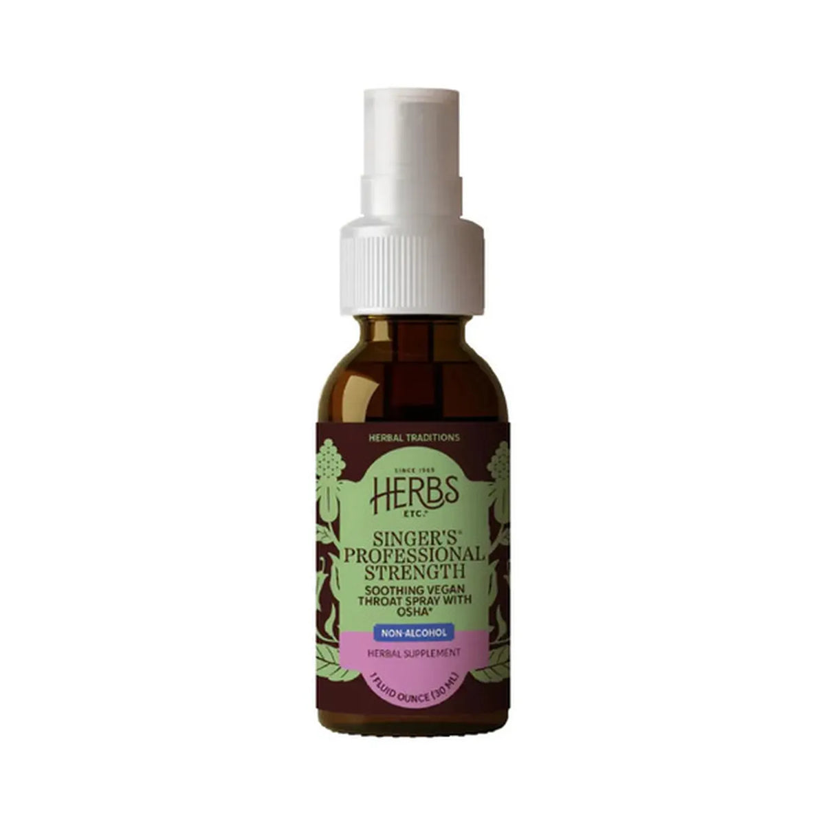 Herbs Etc. Singer's Saving Grace | Spray Herbal para Garganta | Sin Alcohol | 30 ml | Cuidado de la Voz | Suplemento Alimenticio