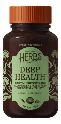 Herbs Etc. Deep Health | 60 Cápsulas Blandas | Hongos y Extractos Herbales | Bienestar General | Suplemento Alimenticio
