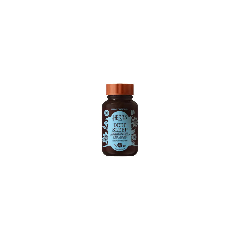 Herbs Etc. Deep Sleep | 30 Cápsulas Blandas | Valeriana, Pasiflora y Manzanilla | Descanso y Relajación | Suplemento Alimenticio