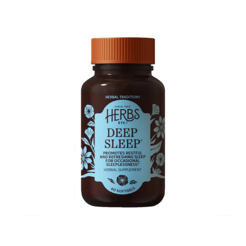 HERBS ETC. | Deep Sleep Sueño Profundo con Valeriana, Pasiflora y Manzanilla | 60 Cápsulas Blandas | Apoyo al Sueño y Descanso Nocturno