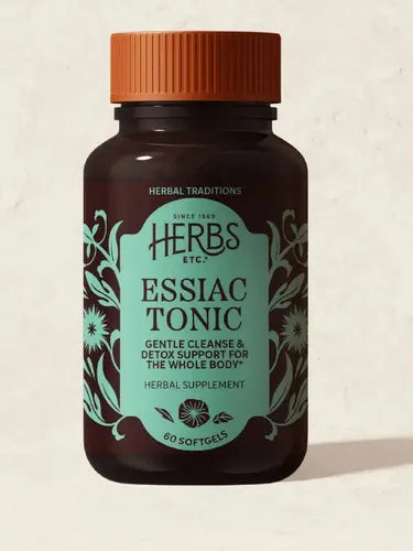 HERBS ETC. | Essiac Tonic Tónico Herbal con Bardana, Acedera y Olmo Resbaladizo | 60 Cápsulas Blandas | Apoyo Digestivo y Bienestar General